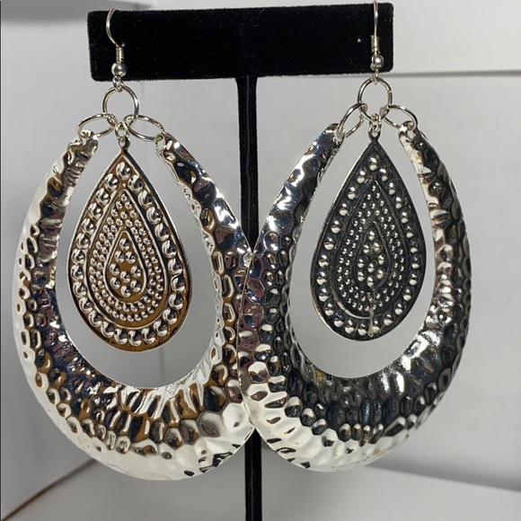 Target Jewelry - Big Bright silver earrings. 4” drop